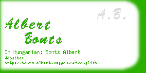 albert bonts business card